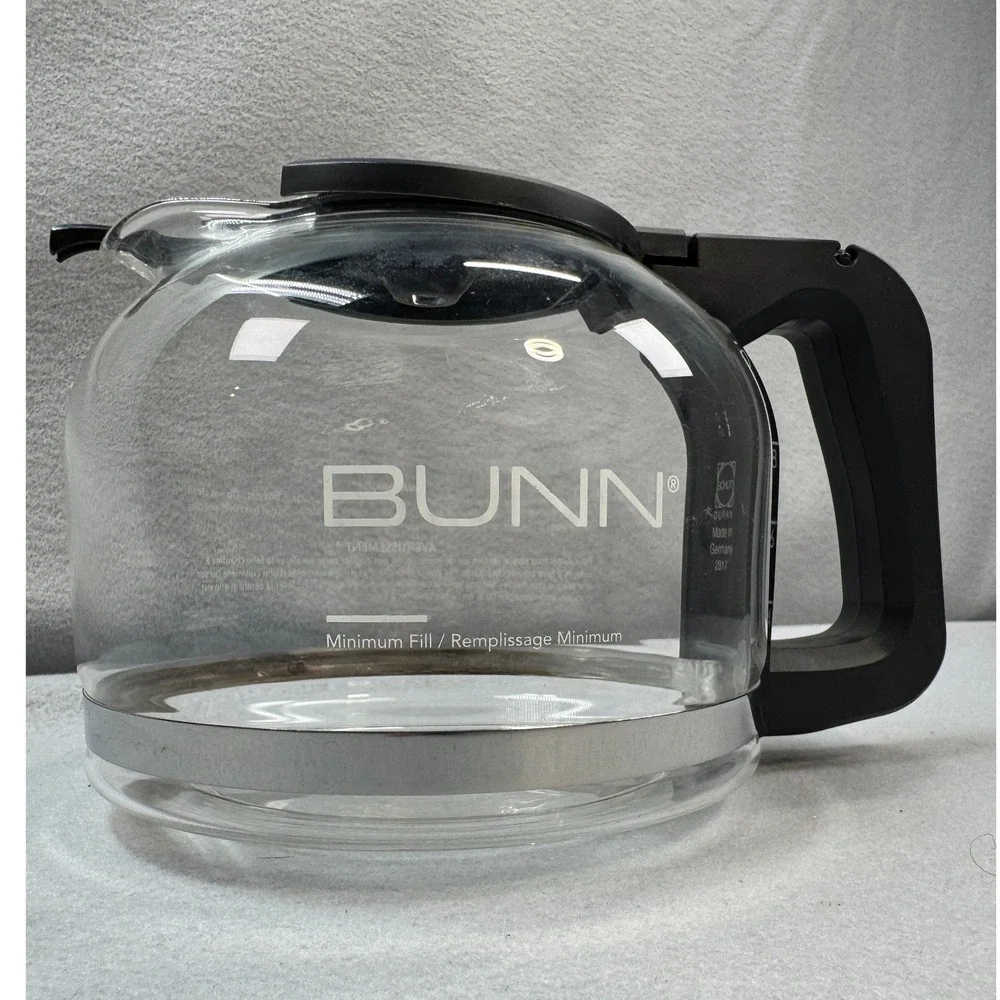 BUNN Coffee Carafe 10 Cup Clear Glass Black Handle Replacement Pot OEM